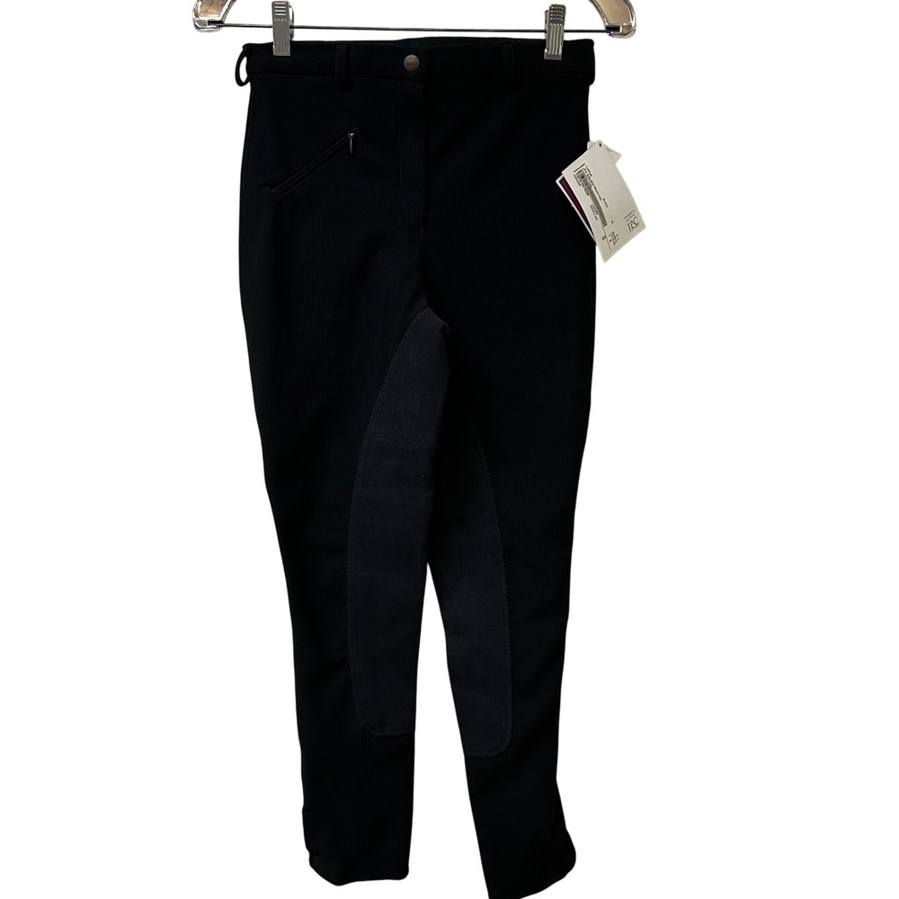 TuffRider Black Ribbed Full Seat Equestrian Breeches Pants Womens 28 Regular NEW